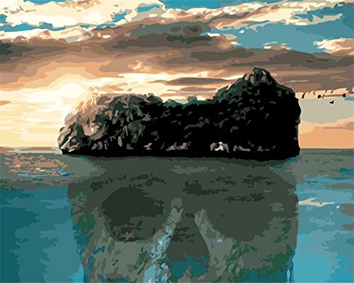 Peinture au diamant 5D Île du Crâne broderie complète 30x40 cm