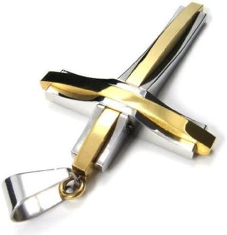 U2U Jewelry Stainless Steel High Polish Surface Cross Necklace Pendant with 2 Chains