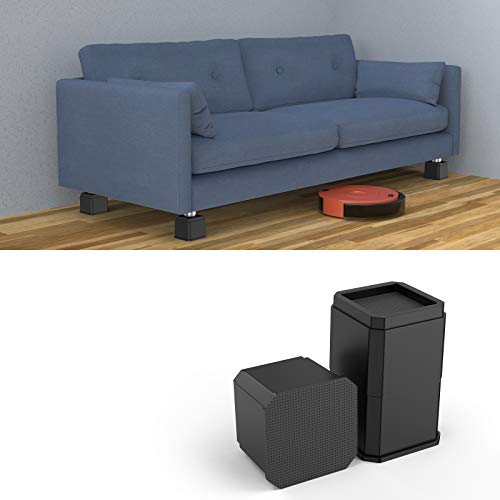 Beautylover Bed Risers Adjustable Furniture Risers 3 Inch Heights Unbreakable Heavy Duty Lifts For Risers For Sofa, Table, And Chair And Dorm Bed, Couch Risers Set Of 4Pcs ，Black #TOP6