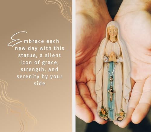 Set de 3 Figuras de La Virgen de Lourdes 4 pulgadas miniatura 3