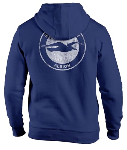 Brighton & Hove Albion Logo Back Fleece Pullover Hoodie - Navy