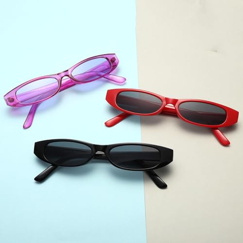 Popular Small Narrow Cat Eye Sunglasses Women Men's Luxury Black Red Sun Glasses Retro Tiny Rectangle Candy Shades2
