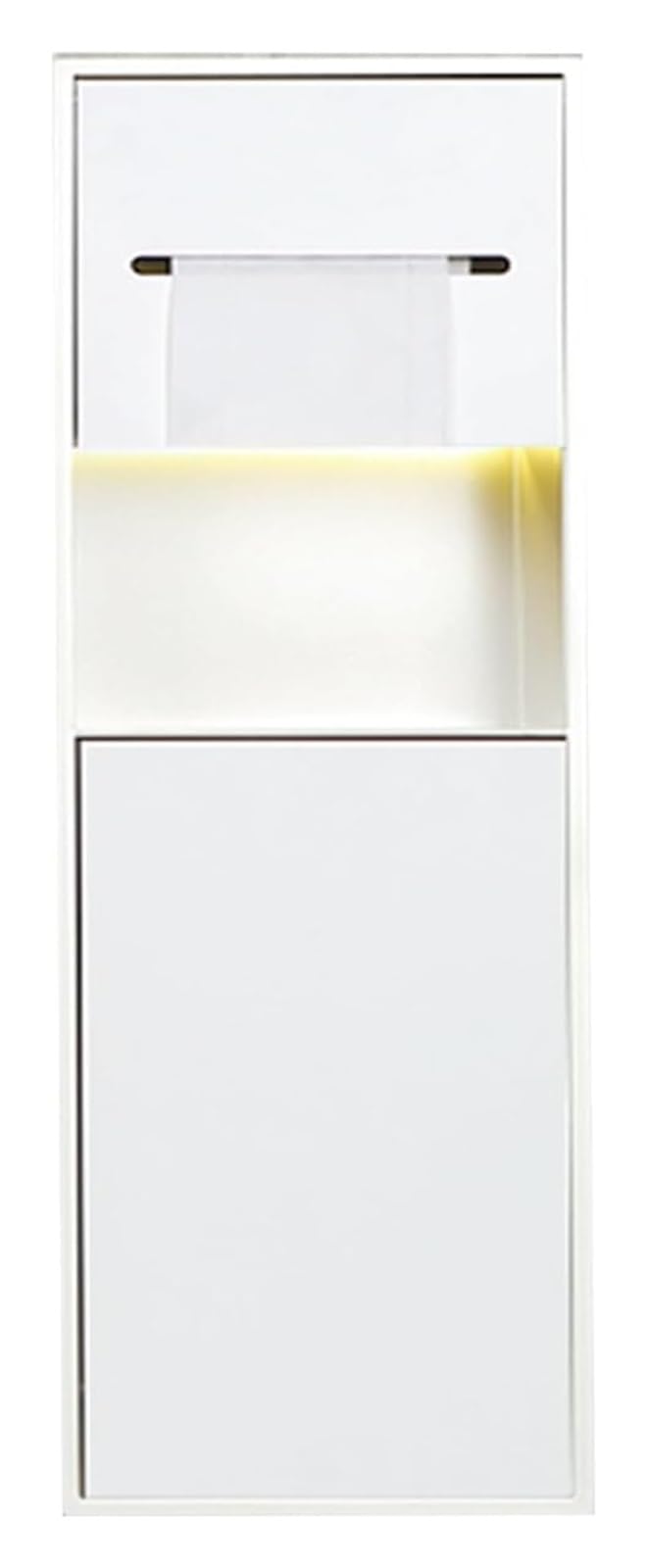 Portarrollos Empotrado, Nicho empotrable Tres en uno de Acero Inoxidable con o sin luz(Gold,616x196x125mmWithout)