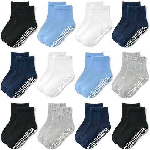 GRPSKCOS Baby Socks Non Slip 12 Pairs Toddler Anti...