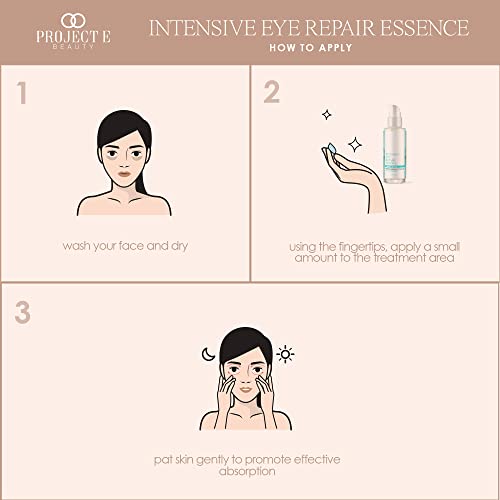 Intensive Eye Repair Essence by Project E Beauty | Hydrating Formula with Hyaluronic Acid | Smooths Fine Lines | Plumps Eye Area | Reduces Puffiness & Dark Circles | Lightweight & Organic | 50ml - Image 6