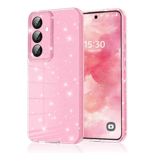 Eherui Coque pour Samsung Galaxy S24 Plus/Samsung Galaxy S25 Plus Glitter, Silicone Anti-Traces de Doigts, Anti-Chocs,Fine et Souple Luxe Bling TPU Housse pour...
