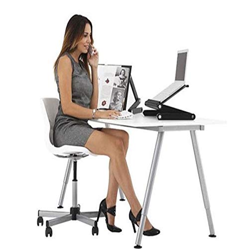 Soporte ajustable plegable para laptop con ventiladores miniatura 2