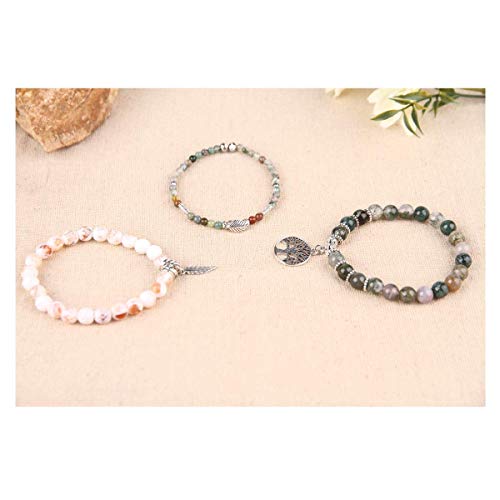 Tree Of Life Turquoise Jasper & Tibetan Agate Gemstone Chakra Beaded Bracelet | Beach Charm Bracelet Set - Ocean Jewelry… #TOP2