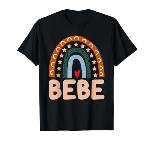 Bebe Rainbow Cute Bebe Grandma Grandmother Women Mothers Day Camiseta