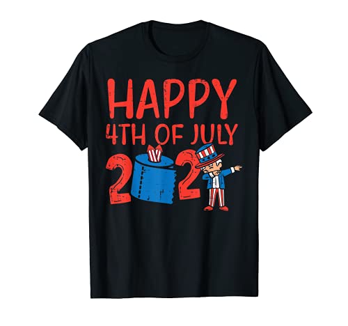 Happy 4th Of July 2021 Toilet Paper Dab Uncle Sam Face Mask Maglietta