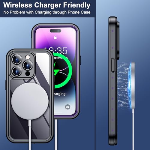 SPIDERCASE for iPhone 14 Pro Case Waterproof, Built-in Lens & Screen Protector, Full Heavy Duty Protection, 12FT Military Shockproof, Dustproof, Anti-Scratched Phone Case,Purple by SPIDERCASE - Image 6