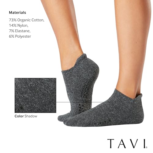 Tavi Noir Savvy Fashion Low Rise Grip Socks for Barre, Pilates, and Yoga