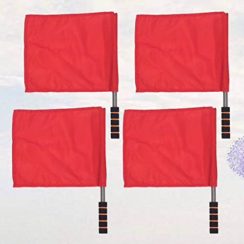Besportble Football Gear 4Pcs Yellow Match Stainless Soccer Competition/Supplies Foam Linesman Athletic Handle, For Flags Judge Instruction Goal Color Landscape Shaking Portable Football Outdoor #TOP7