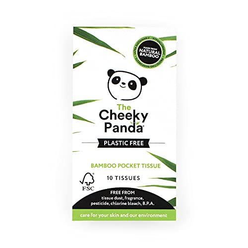 The Cheeky Panda Bamboo Facial Tissue | Plastic Free Travel Tissue Pack | 10 Super Soft Pocket Tissues