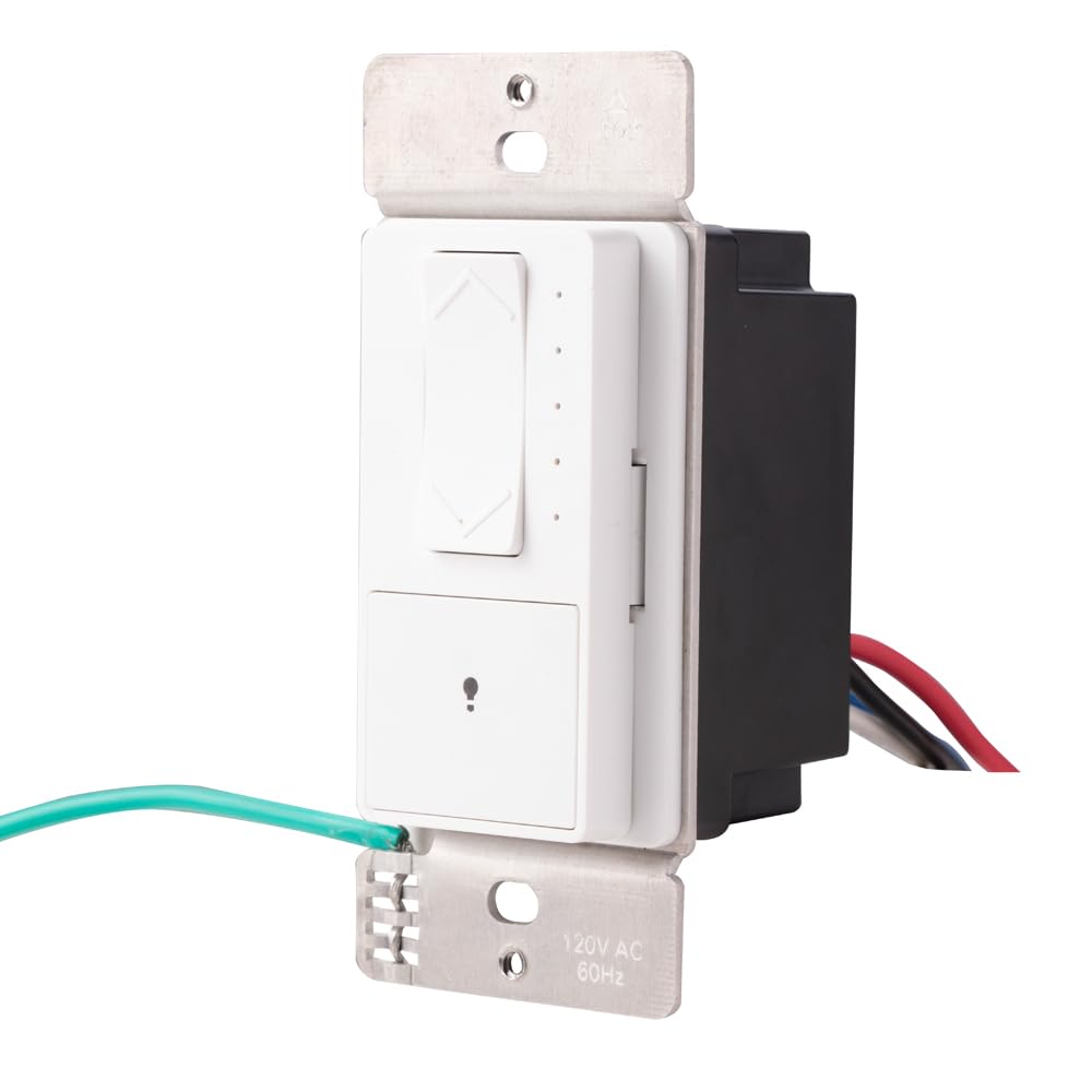 0-10V Dimmer Switch, Neutral Wire Required, Single-Pole or 3-Way Light Switch, for 0-10V Dimmable LED Panel Light/Linear Light, Wallplate Included, ETL Listed, White