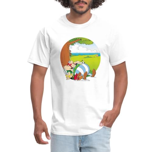 Asterix & Obelix Relaxing Official License Men's T-Shirt White