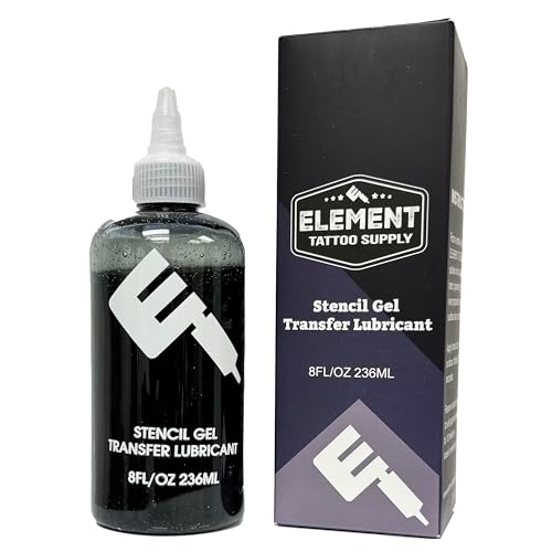 Element Tattoo Supply Tattoo Stencil Gel Applicator Lotion 8oz | Black applicator creates a crisp clean lines long lasting hold of your tattoo thermal transfer image on the skin for hours