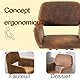 39F FURNITURE DREAM Empfang Stuhl, Wildleder, Braun, Elegantes Design, bemerkenswerter Komfort, Metallgestell, 2 Stück