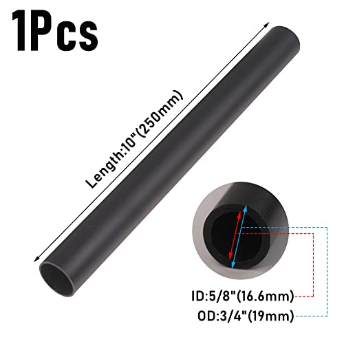 Image of Feelers 1PCS Aluminum Tubing 3 /4 inch (19mm) OD x 5 /8 inch ID x 10 inch Length, 1.2mm Wall Thickness, Aluminum Round Pipe for Handcraft, DIY, Architectural Decor, Black