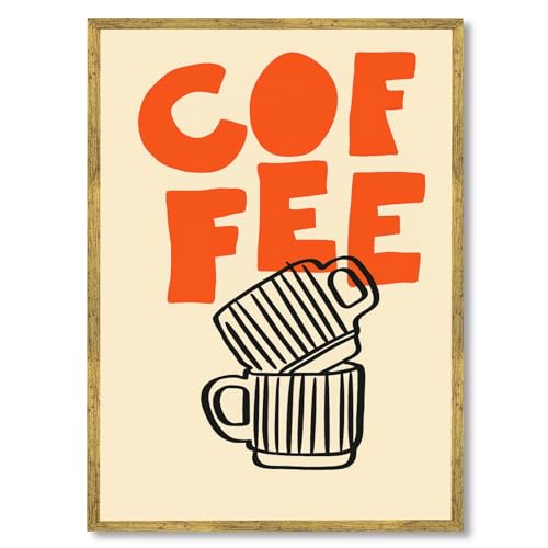 Licpach Minimalist Coffee Wall Art Retro Cafe Poster Canvas Print