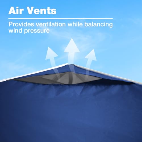 10x10 Canopy Replacement Top Cover with Air Vent, Top Only, Navy Blue by FLOUREE - Used condition - Image 4