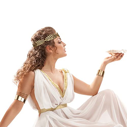 JeweBella 6-delige set Griekse godin kostuum accessoires voor vrouwen gouden blad laurierboom kroon hoofdbanden diadeem… - Image 5