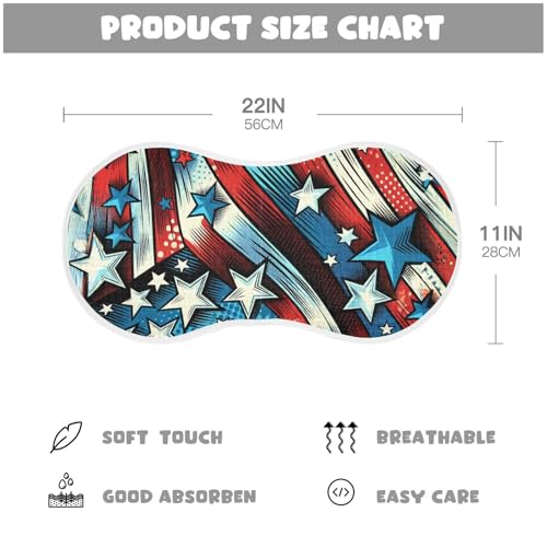 2 Pack Happy Independence Day Muslin Burp Cloths Cotton Absorbent Baby Burping Rags for Boys Girls Soft Newborn Burp Bibs, 22 x 11 Inch4