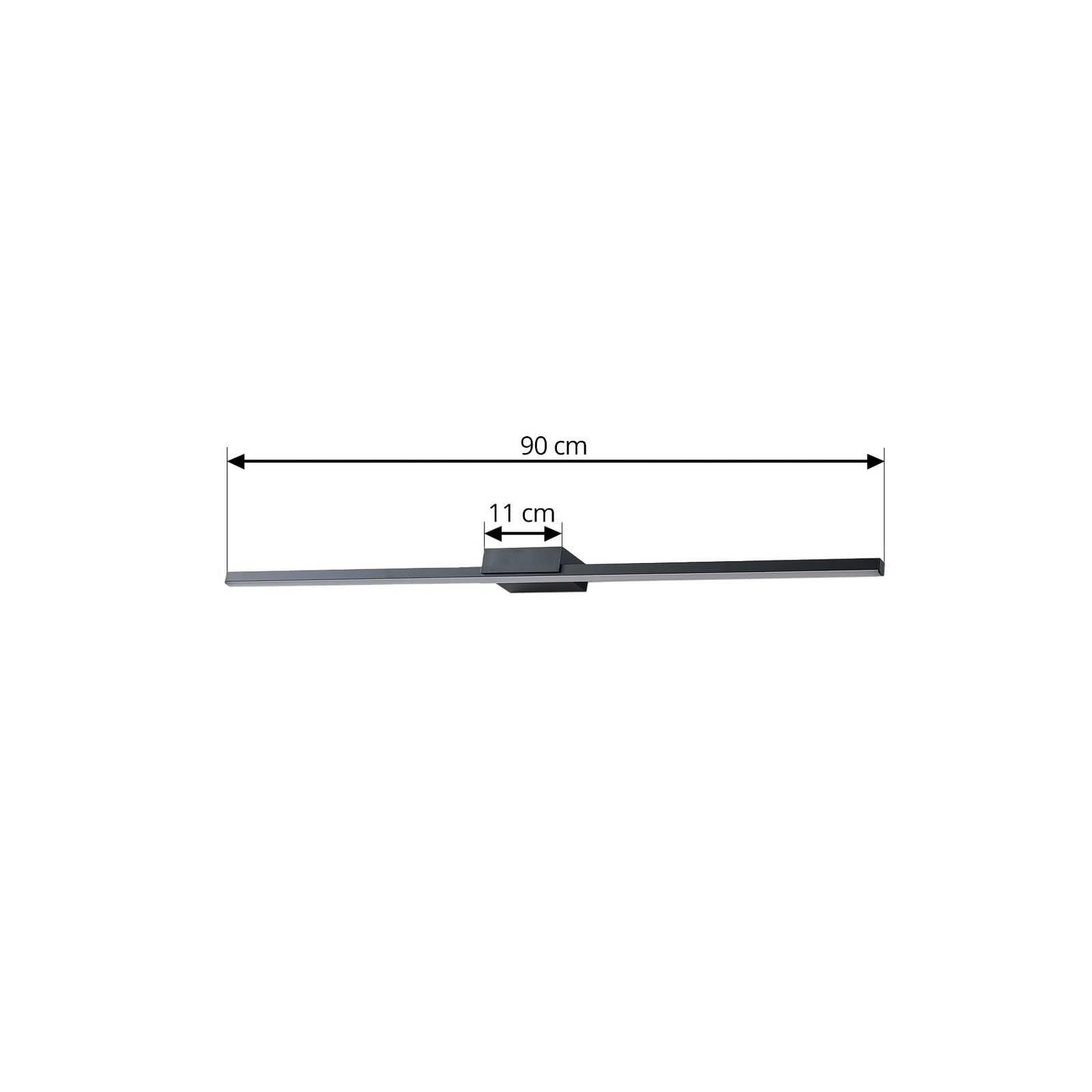Lucande LED Wandleuchte, Wandlampe Bad Kivana (spritzwassergeschützt (Modern) in Schwarz aus Aluminium (1 flammig) - Wandleuchten Spiegelleuchte Badezimmer Wandbeleuchtung Badezimmerleuchte