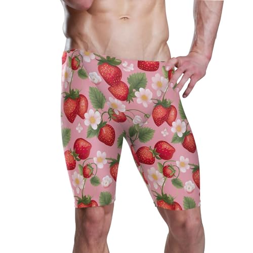 UMIRIKO Strawberry Fruit Men's Swim Jammers Swimsuit M B0401885