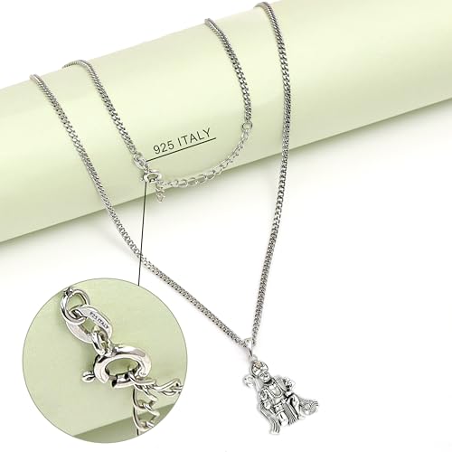 LeCalla Solid Italian 925 Sterling Silver Antique Lord Hanuman Ganesh/Ganapati Pendant Chain Necklace for Men Women3