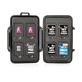 Integral Custodia per schede di memoria con 16 scomparti, organizer per schede SDXC/SDHC, per 8 schede SD + 8 Micro SD, antiurto, antistatico, con guarnizione antipolvere, porta carte portatile e