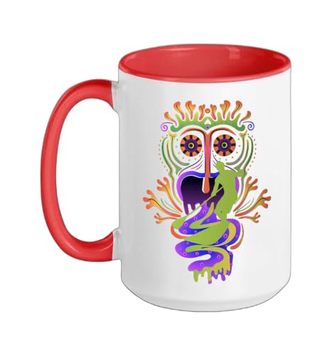 SUP surfing Stand Up Paddle paddling Hawai supboard Ceramic Mug, Red/White, 15oz