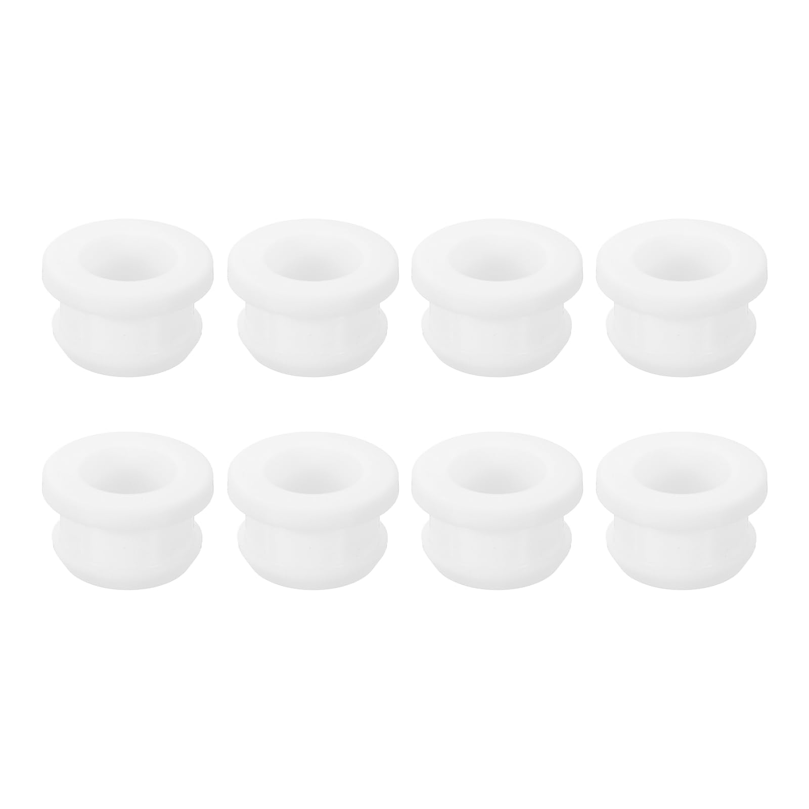 sourcing map 8Pcs Rubber Grommets Fit 0.51" (13mm) Hole Dia.0.39" (10mm) H 0.2"(5mm) ID Hole Top Hat Grommet Silicone Rubber Hole Plug Gasket for Electrical Box Cable Pipe, White