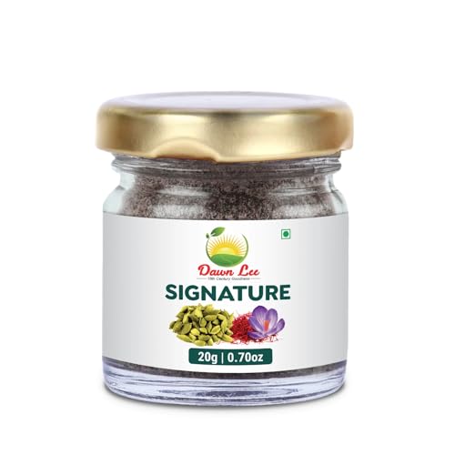Dawn Lee 18th Century Goodness Signature Saffron Cardamom Tea/Chai- Herbs & Spices - Elaichi - Ayurveda Milk Masala Powder -Ideal for Milk Lovers - Relaxing Drink-20 Gram/0.70