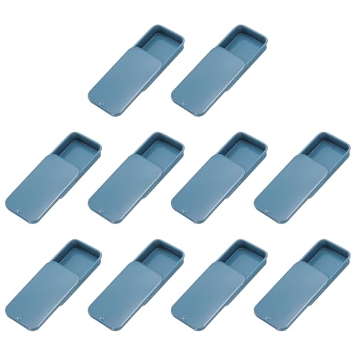 Image of uxcell 10Pcs Slide Top Tin Containers, Mini Metal Empty Tins Box with Sliding Lids, 2.4 inchx1.3 inchx0.4 inch Rectangular Storage Organizers for Lip Balm, Solid Perfume, Small Items, Dark Blue