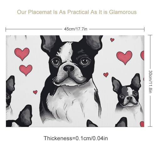 Sets de table Boston Terrier imperméables anti-tache en PVC - 3