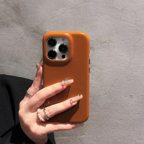 Coque en cuir iPhone 14 anti-rayures à boutons métalliques pour éliminer les chocs