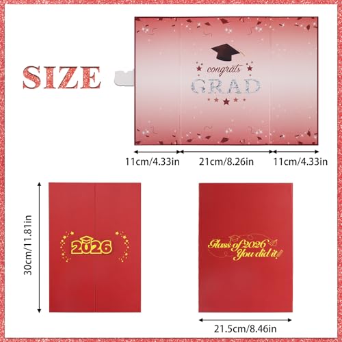 Suyeah Graduation Decorations 2026, Graduation Guest Book, Class of 2026 Grad Guestbook for Graduates Signature Congrats Grad Decorations Supplies Gifts Idea Table Decor (Red) — view 2