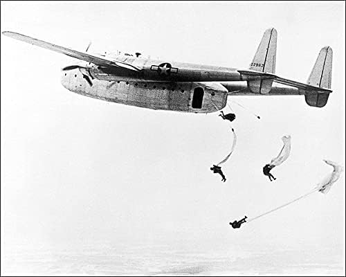 Fairchild C-82 Packet Paratroopers Jumping 11x14 Photograph Photo Print