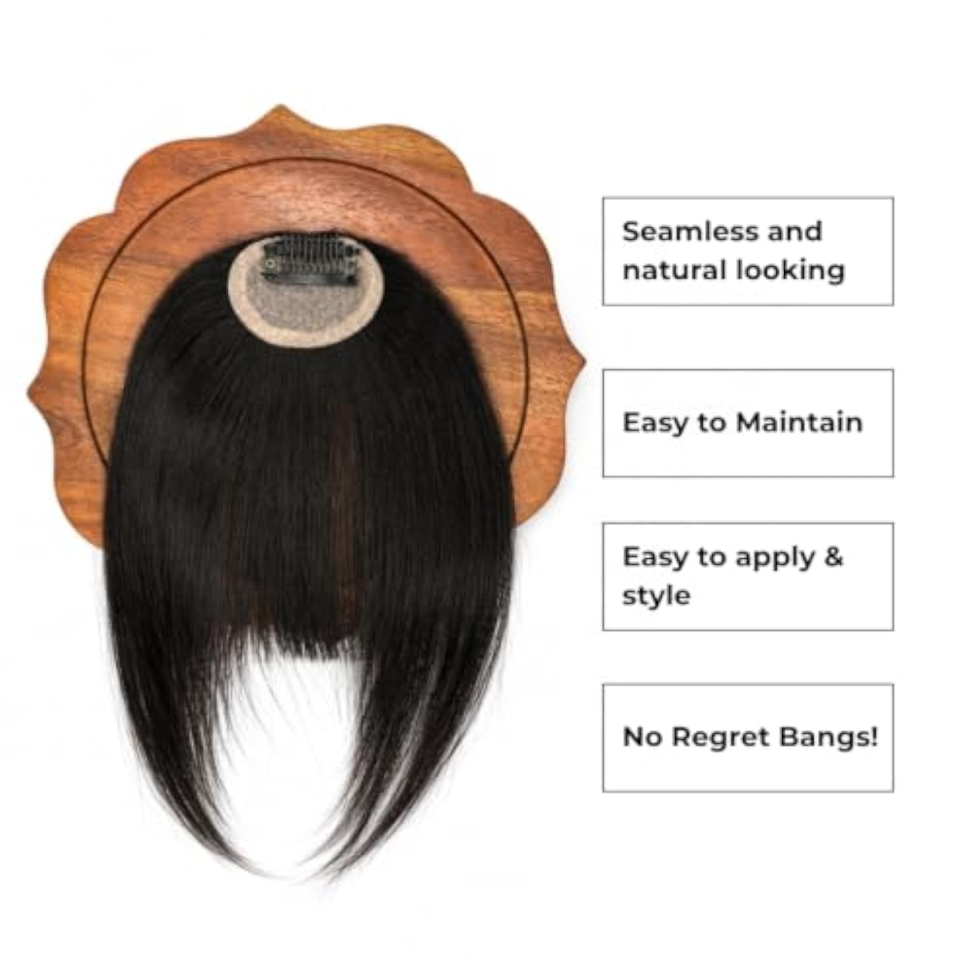 Women's Natural Black Clip-In Bangs Hair Extension