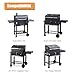 Denmay 41.9 x 54.6cm Gusseisen Grillrost Ersatzteile für Tepro Toronto Click, Taino Hero XL Holzkohle Grill, Activa Holzkohlegrill Angular Guss, EL Fuego Montreal, Gussrost Grillzubehör 2 Stück