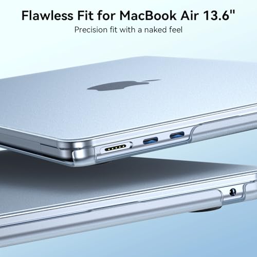 Image of EooCoo for MacBook Air 13 inch Case M5 /M4 /M3 /M2 2026-2022, Matte Sky Blue | Scratch Resistant, Fit for Air 13.6 inch, Hard Shell, Keyboard Cover, Screen Film & Type-C Included, A3449 /A3240 /A3113 /A2681