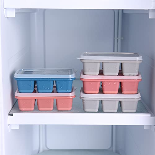 Bandejas de cubo de gelo (conjunto de 3), bandeja de silicone para congelador com tampa, moldes de c