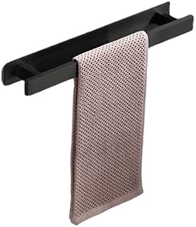 ACL Towel Holder Wall Mounted Stainless Self Adhesive Stainless Steel Towel Rail Bathroom Accessories Towel Organiser - NoDrill - Matte Black