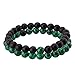 Produktbild NovaLuna  Unisex Stretch Armband 'Doule Gem' 2 in 1 Matte Malachit und Achat Perlen Damen Herren Armband Accessoire Schmuck Armschmuck in SCHWARZ GRÜN