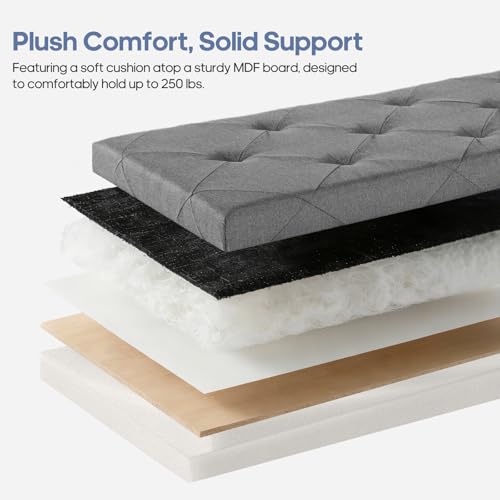 DUMOS Large Storage Ottoman Bench, Upholstered Foot Rest for Living Room by DUMOS - Used condition - Image 7