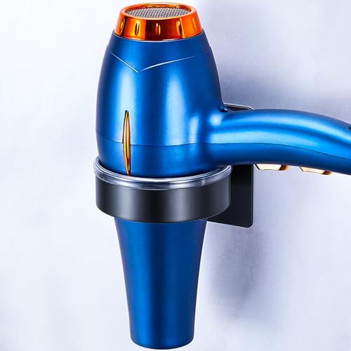 YAYINLI Hair Dryer Holder Wall Mounted Hairdryer Holder Station, Hair Dryer Holders, Hair Tool Organiser Hair Dryer Storage, Adhesive Hair Dryer Stand, Hair Dryer Rack for Bathroom (Black)