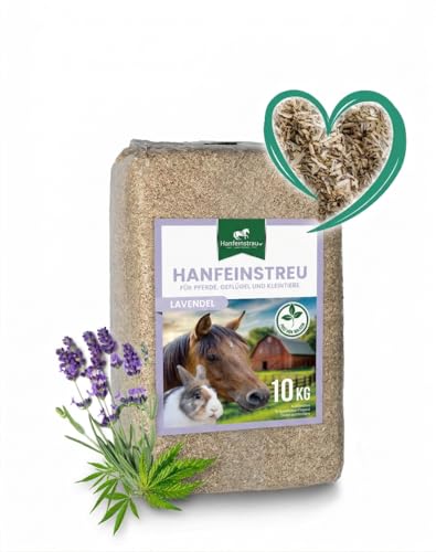 Hanfeinstreu mit Lavendel für Kleintiere Hühner und Pferde 100 Liter 100% Naturprodukt Extrem Saugfähig Staubarm Geruchsbindend Nachhaltig und Langlebig