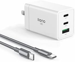 llano 65W PD Charger, Type c Charger (Equipped with GaN Swift, World's Smallest Class, 3-Port USB-C Rapid Charger, Foldable, Ultra Compact) (PD3.0/QC4.0/PPS Compliant / PSE Certified/PI Chip) 100W