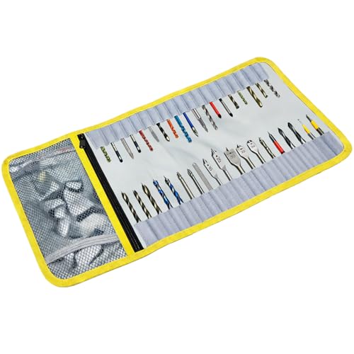 Drill Bit Organizer Roll Up Storage Case Heavy Duty Bit Holder Pouch